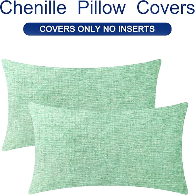 CaliTime Throw Pillow Covers Decorative 12 X 20 Inches Pack of 2 Cozy Chenille - Image 6