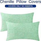 CaliTime Throw Pillow Covers Decorative 12 X 20 Inches Pack of 2 Cozy Chenille - Image 6