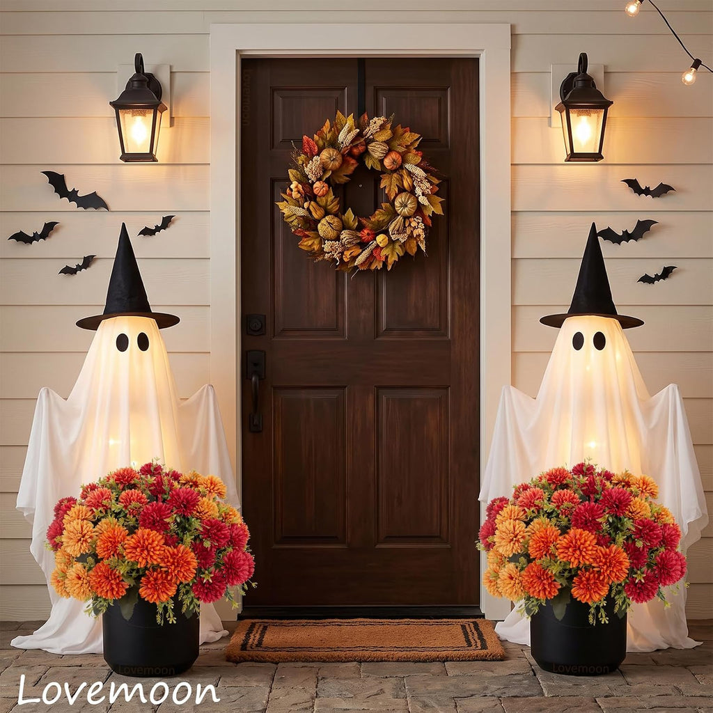lovemoon Artificial Chrysanthemums Flowers for Outdoors, Fall