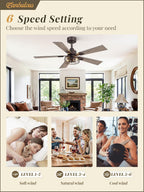 Fanbulous 42 Inch Farmhouse Rustic Ceiling Fan with Light & Remote