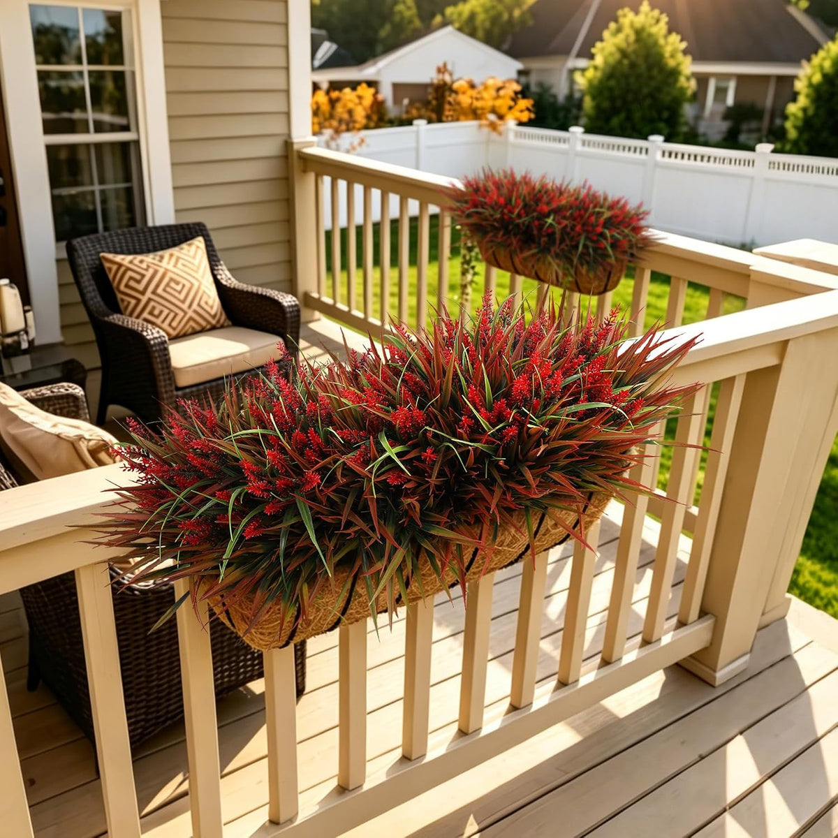 Fake Plants with Artificial Lavender Flower for Outdoor Porch Fall Decor