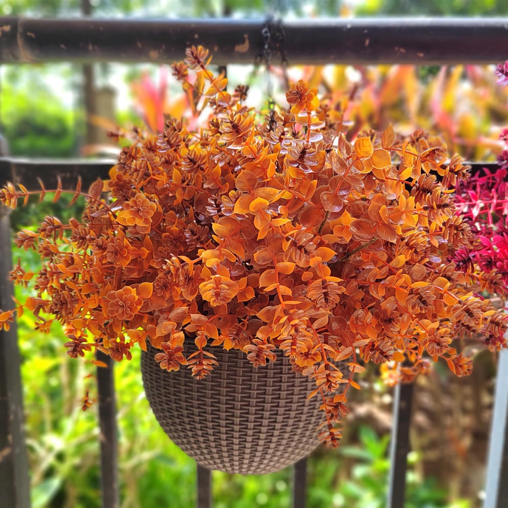 Grunyia Artificial Fall Flower- 12 PCS Bundles Fake Plants UV Resistant No Fade Faux Plastic Greenery Fall Flowers Garden Porch Patio Decoration Thanksgiving