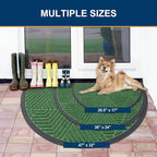 Smiry Half Circle Front Door Mat Outside Entrance, Heavy Duty Sturdy Natural - Image 2