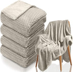 4 Pack Fleece Throw Blankets 50x60 Inches by Tewloss