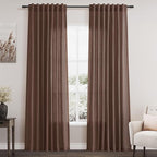 Mocha Mousse Curtains 84 Inch Length 2 Panels Set Back Tab Rod Pocke tLinen by Nanspring