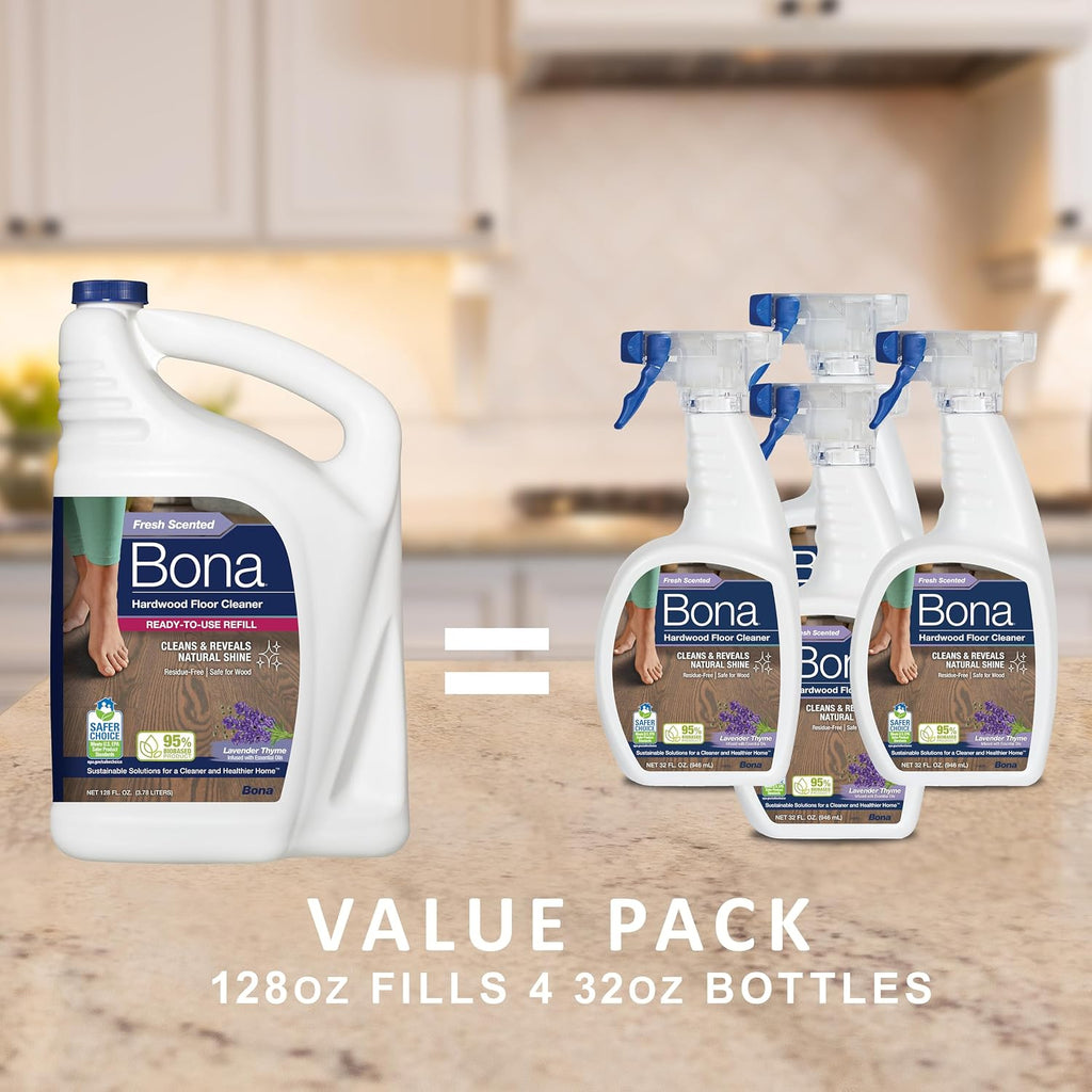 Bona Hardwood Floor Cleaner Refill - 128 fl oz - Lavender Thyme Scent