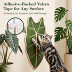 Natural Leaf-Shaped Sisal Cat Scratcher for Wall and Floor, Large Cat Scratch Pad for Indoor Cats Furniture Protection, Extra Large Wall Mounted Cat Scratching Mat for Claw Care (Anthurium)