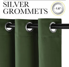 NICETOWN Dark Green Blackout Cafe Satin Curtains - Image 2