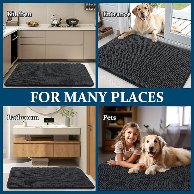 OLANLY Dog Door Mat for Muddy Paws 70x46, Absorbs Moisture and Dirt, Absorbent - Image 8