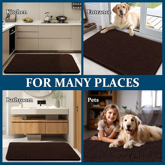 OLANLY Dog Door Mat for Muddy Paws 40x24, Absorbs Moisture and Dirt, Absorbent - Image 8