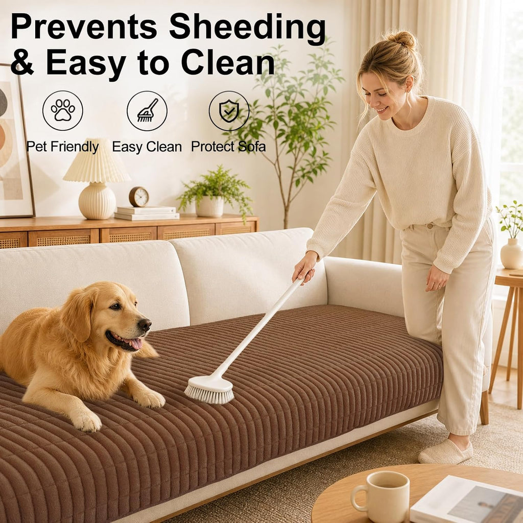 Smiry Couch Covers for Dogs, Non Slip Plush Washable Sofa Cover for Pets