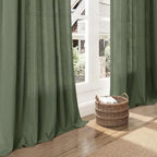 Nanspring Forest Green Linen Curtains 96 Inches Long - Image 4