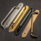 Goo-Ki 2 Pack Brushed Bronze Cabinet Pulls with Backplate/Spacer, 5 Inch Hole Center Brass Bronze Drawer Handles Zinc Alloy Kitchen Hardware