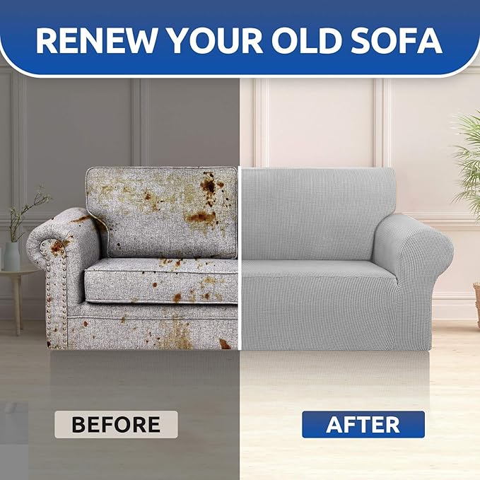KEKUOU Stretch Loveseat Sofa Cover Slipcover, Couch Covers - Image 7