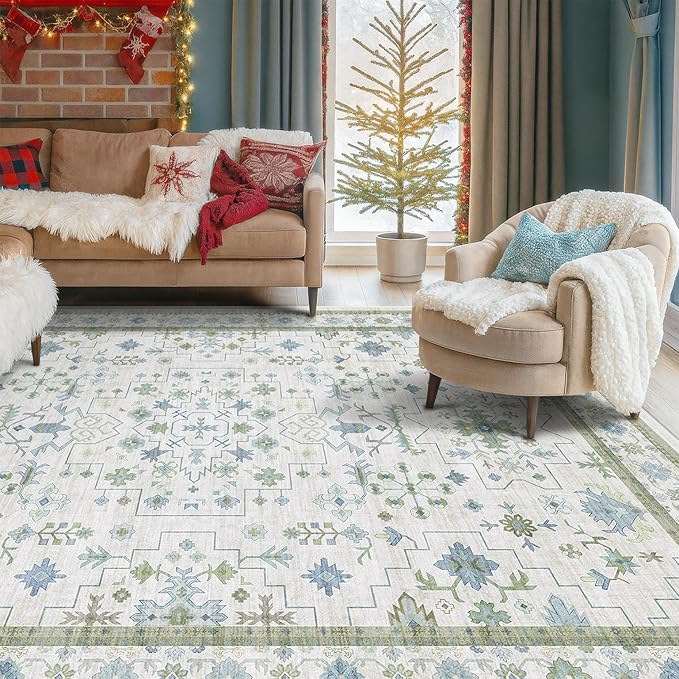 Hazo Haus Cream Oushak 6x9 Bedroom Rug - Image 7
