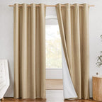 NICETOWN 100% Absolutely Blackout Linen Curtains - Image 2
