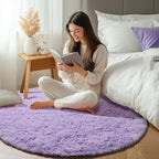 ONASAR Light Purple Round Area Rug 4ft, Soft Bedroom Circle Rugs Floor Mats - Image 7