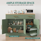 Shintenchi 42" Buffet Cabinet with Storage, Kitchen Barn Door Cabinet