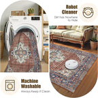 Washable Area Rug 9' x 12' Vintage Traditional Persian Mat - Image 7