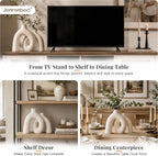 Hug Donut Decorative Ceramic Vase Set for Flower or Home Decor(Cream White)