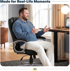 Serta Ergonomic Big and Tall Executive Office Chair Lumbar Support, Leather