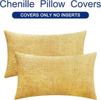 CaliTime Throw Pillow Covers Decorative 12 X 20 Inches Pack of 2 Cozy Chenille - Image 2