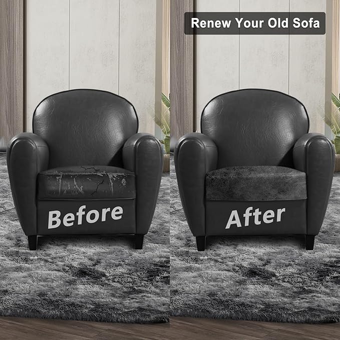 Leather Look Couch Cushion Covers Sofa Seat Slipcovers Sets Couches Furniture - Image 7