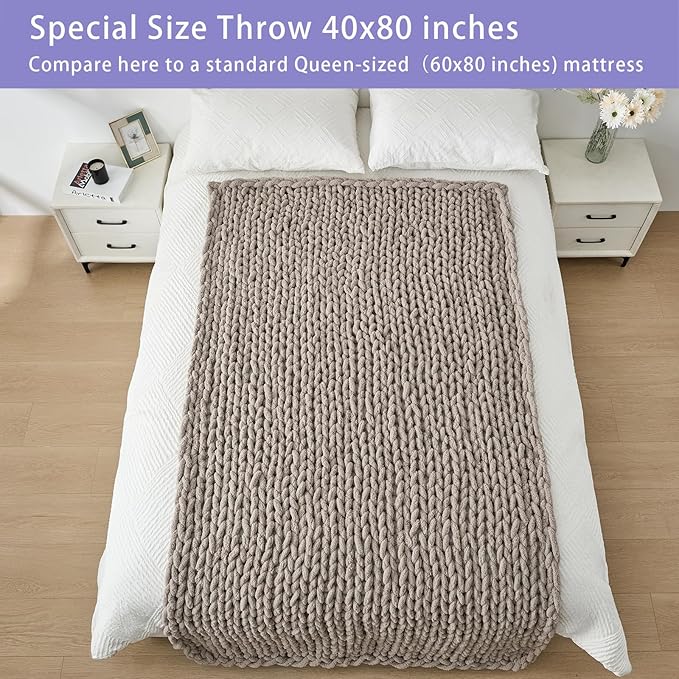 Bigacogo Chunky Knit Throw Blanket - Image 6