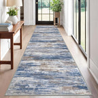 KOZYFLY Modern Abstract Washable Rug Runner 2.6x12 Hallway Rug Runner Non-Slip by KOZYFLY
