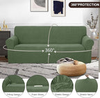 U-NICE HOME Oversized Stretch Sofa Slipcover, Soft Jacquard Fabric Couch Cover - Image 3