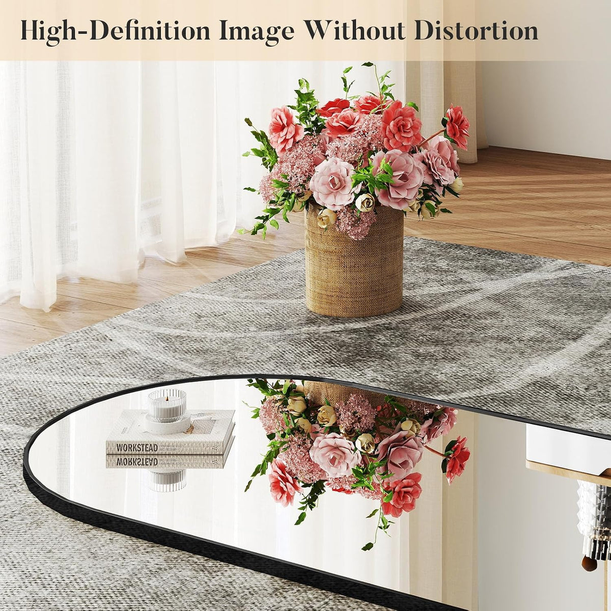 DUMOS 64"x21" Arched Full Length Mirror with Stand, Full Body Floor Mirror