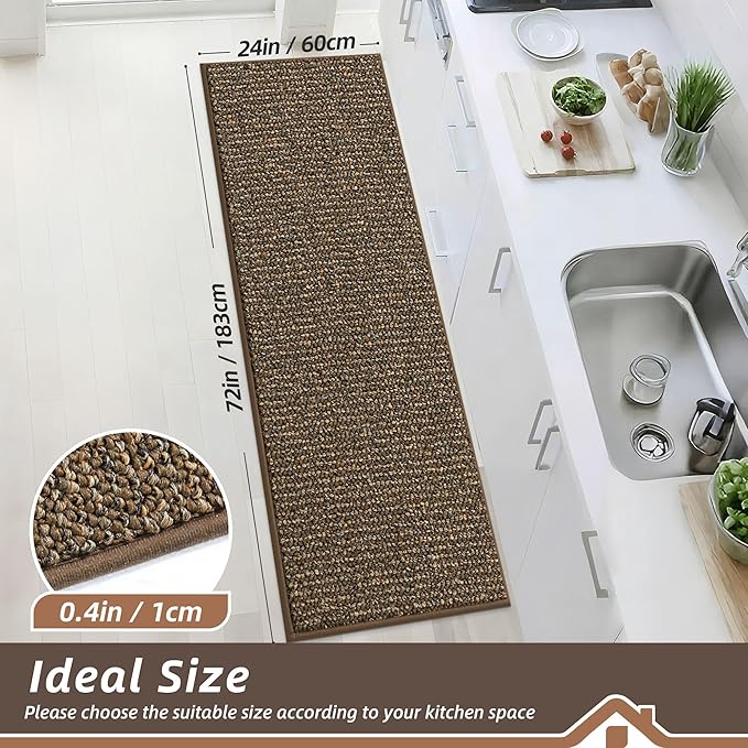 BEQHAUSE Kitchen Runner Rugs 24"x72", Non-Slip Kitchen Mats - Image 2