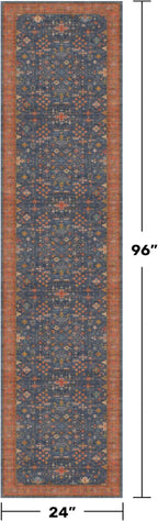 Navy Blue 2x8 Long Runner for Kitchen, 8ft Runner Rugs for Entryway, Washable - Image 2