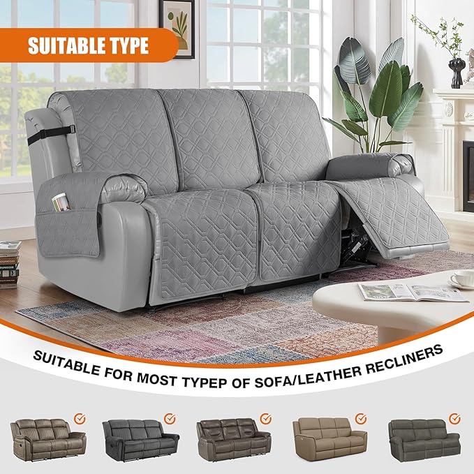 VANSOFY Waterproof Recliner Couch Covers, Sofa Covers 1-Piece Washable - Image 6