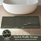 RESARE Waffle Bathroom Runner Rugs, Super Absorbent Bath Mat Non Slip Washable - Image 5