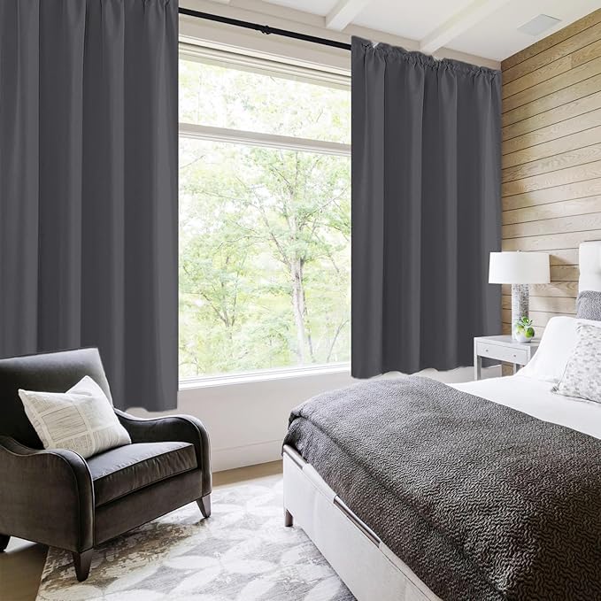 DWCN Blackout Curtains for Bedroom 72 Inch Length 2 Panels Set, Solid Thermal - Image 6