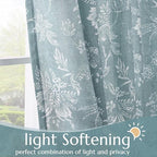 jinchan Linen Floral Curtains for Living Room, 84 Inch Length Curtains - Image 5