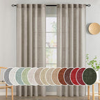 MIULEE Burlywood Birch Linen Curtains 84 Inch Length 2 Panels by MIULEE