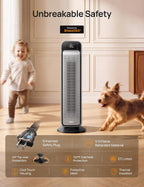 DREO Ceramic Space Heater for Indoor Use 25 Inch, Remote and Thermostat