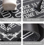 Front Door Indoor Outdoor Entrance Doormat Grey Rubber Welcome Door Mat Come - Image 7
