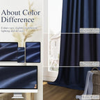 Guken Navy Blue 100% Blackout Curtains 84 Inch Length 2 Panels Set - Image 7
