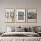 Aryroi Black and Beige Abstract Minimalist Framed Canvas Wall Art-24"x36"x3