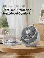 DREO Fan for Bedroom, Table Air Circulator for Whole Room, 11 Inch, 60ft Strong Airflow, 120° adjustable tilt, 20db Low Noise, Quiet, 3 Speeds, Desk Fan for Home,Office, Kitchen