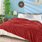 inhand Fleece Twin Blanket for Bed Ruby red Throw Blanket for Couch Super Soft - Image 5