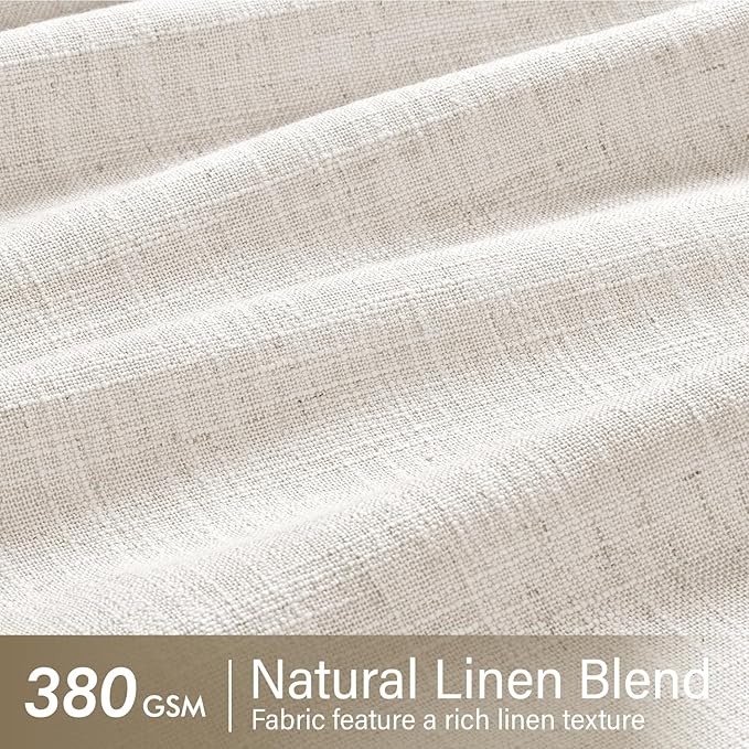 MIULEE Extra Wide 60 Inch Width Pinch Pleated Thick Linen Curtains 96 Inches - Image 4