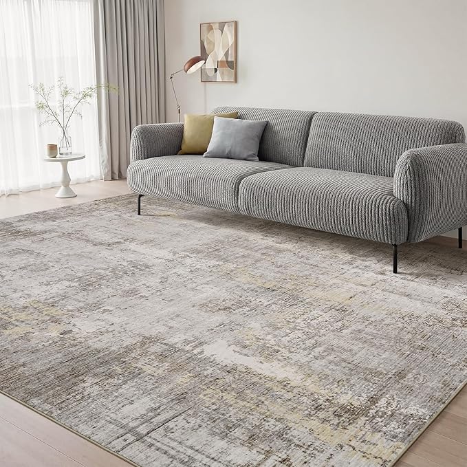9 x 12 Area Rugs for Living Room, Machine Washable Non Slip Rug Ultra Soft Low by AMOAMI