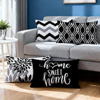 Hexagram Geometric Black Pillow Covers 12x20 Set of 4, Decorative Outdoor Boho - Image 2