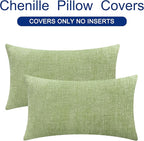 CaliTime Throw Pillow Covers Decorative 12 X 20 Inches Pack of 2 Cozy Chenille - Image 6