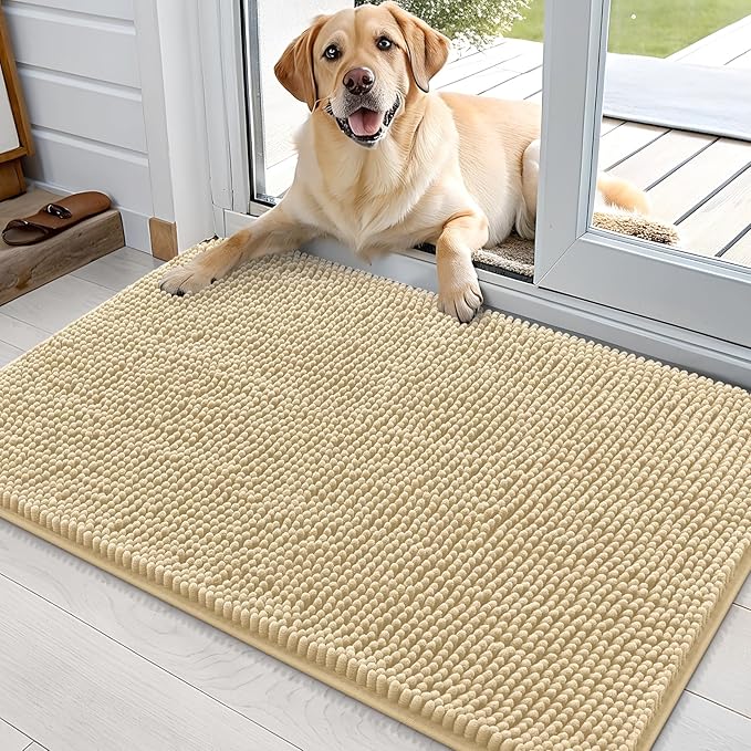 OLANLY Dog Door Mat for Muddy Paws 35x24, Absorbs Moisture and Dirt, Absorbent by OLANLY