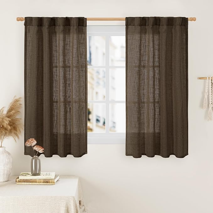 LAMIT 54 Inch Length Linen Curtains by LAMIT